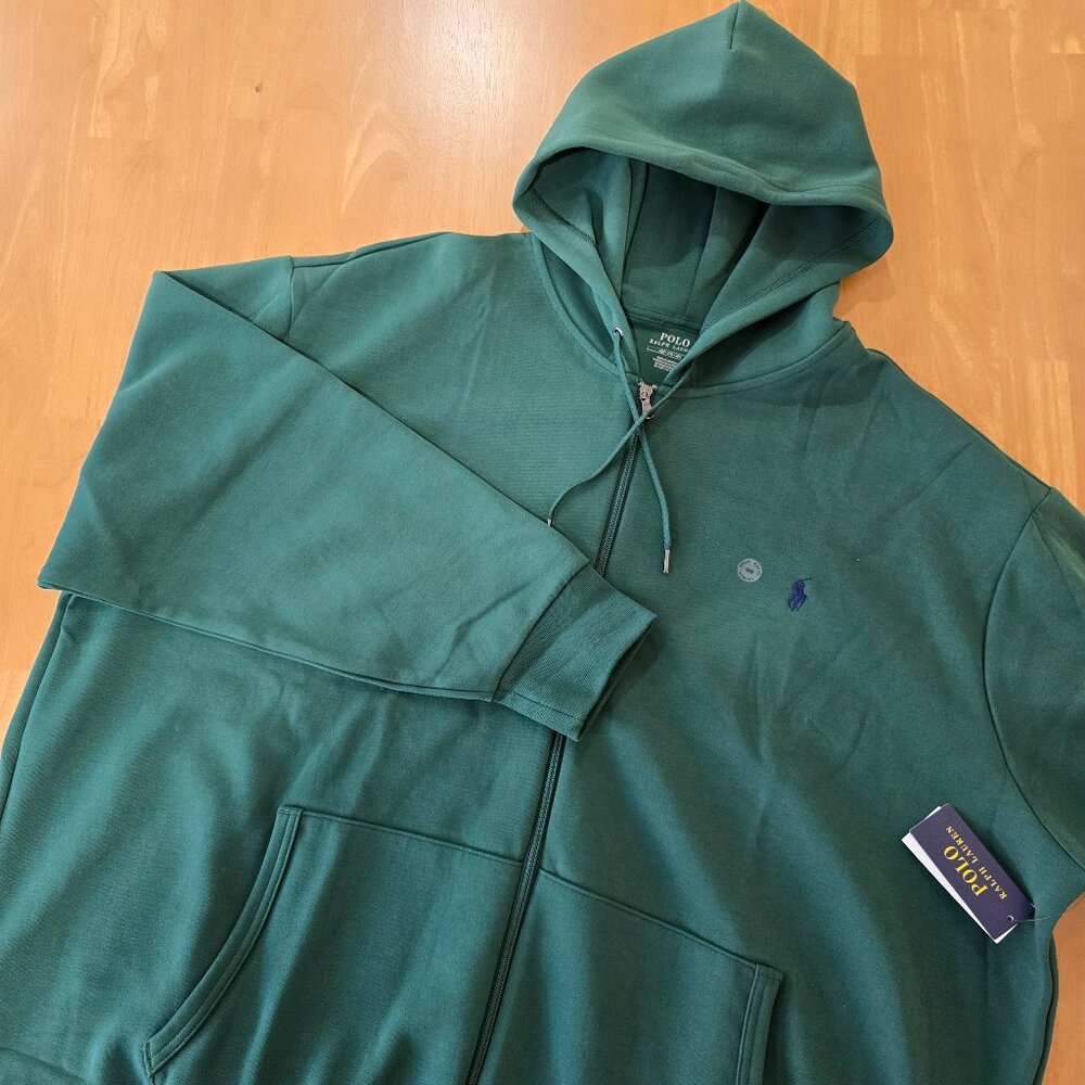 Polo Ralph Lauren Big & Tall Full Zip Hoodie Green Pony Logo MSRP $148 4XB NWT